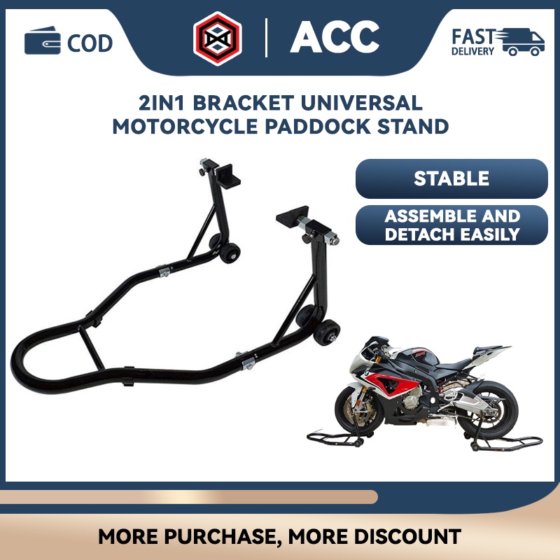 2 In1 Bracket Universal Motorcycle Paddock Stand Front/Rear Wheel ...