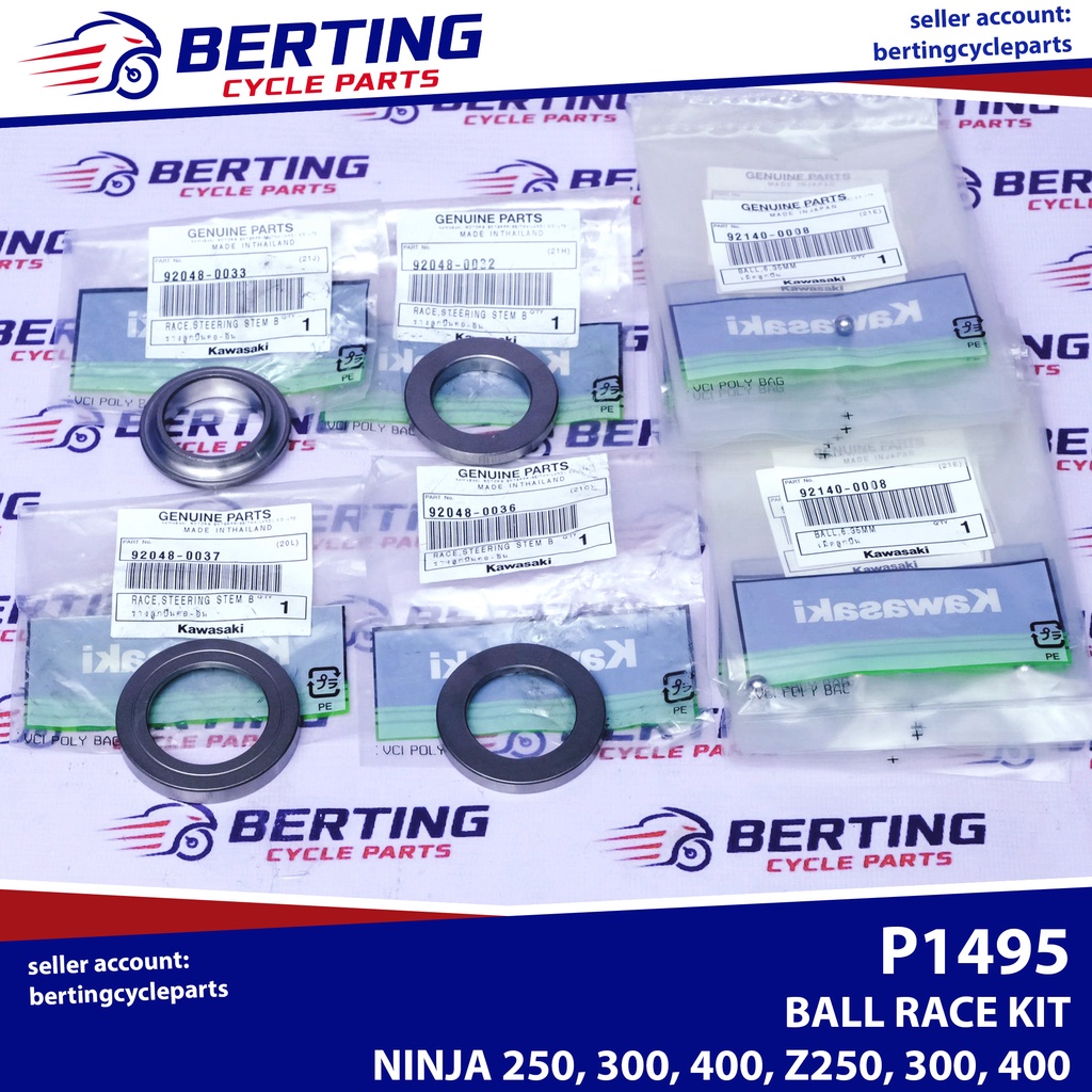 BALL RACE STEERING BEARING SET Kawasaki Ninja 250 300 400 Z250 Z300
