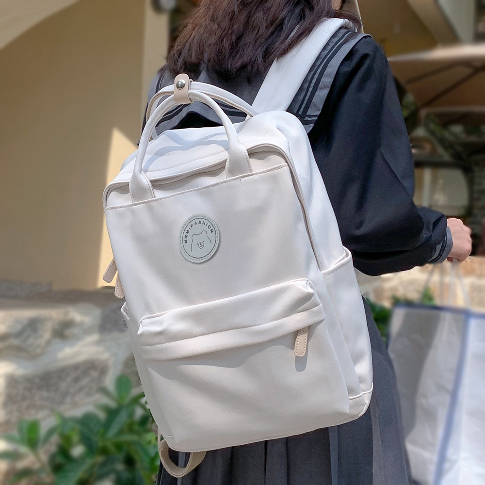 Cool Student Female Fashion Backpack Waterproof Cute Women School Bag Lady  Laptop White Book Kawaii Girl College Backpack Travel