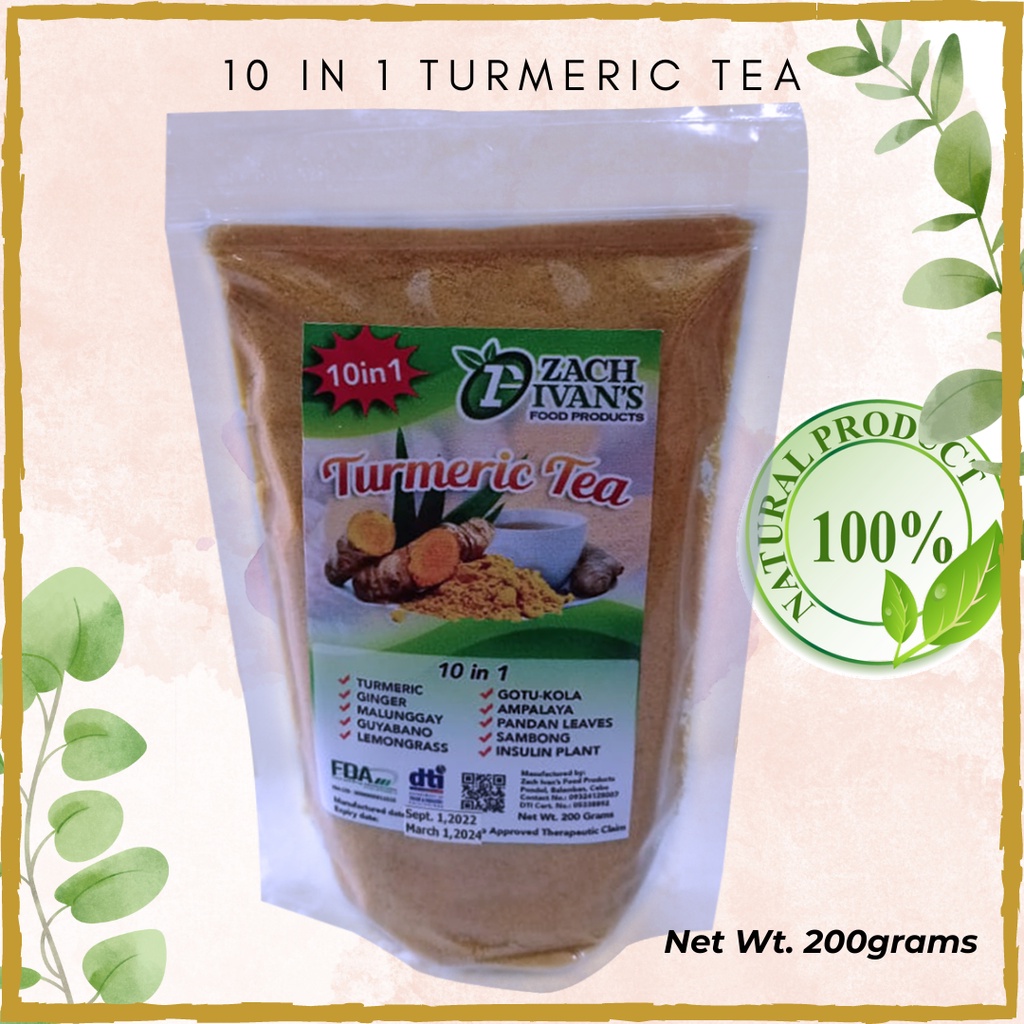 Turmeric Ginger Tea Plus Lemon Grass (10in1 Herbs) 200g Pampabilis ng