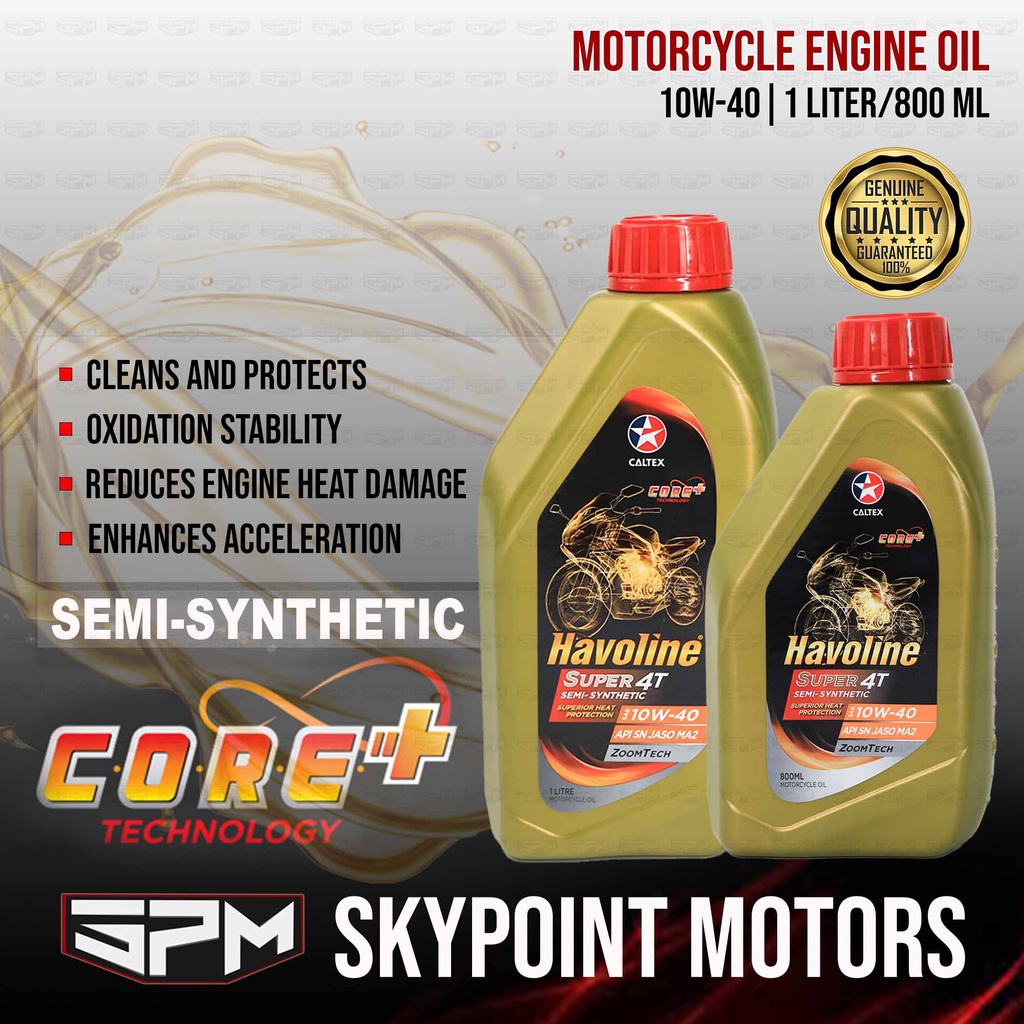 CALTEX HAVOLINE - SUPER 4T SEMI-SYNTHETIC 10W-40 - Engine Oil 1Liter ...