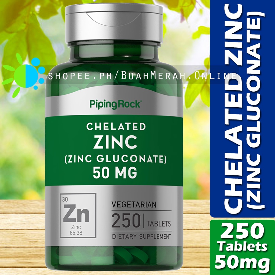 CHELATED ZINC as Zinc GLUCONATE 50mg x 250 Tablets Supplement Shopee