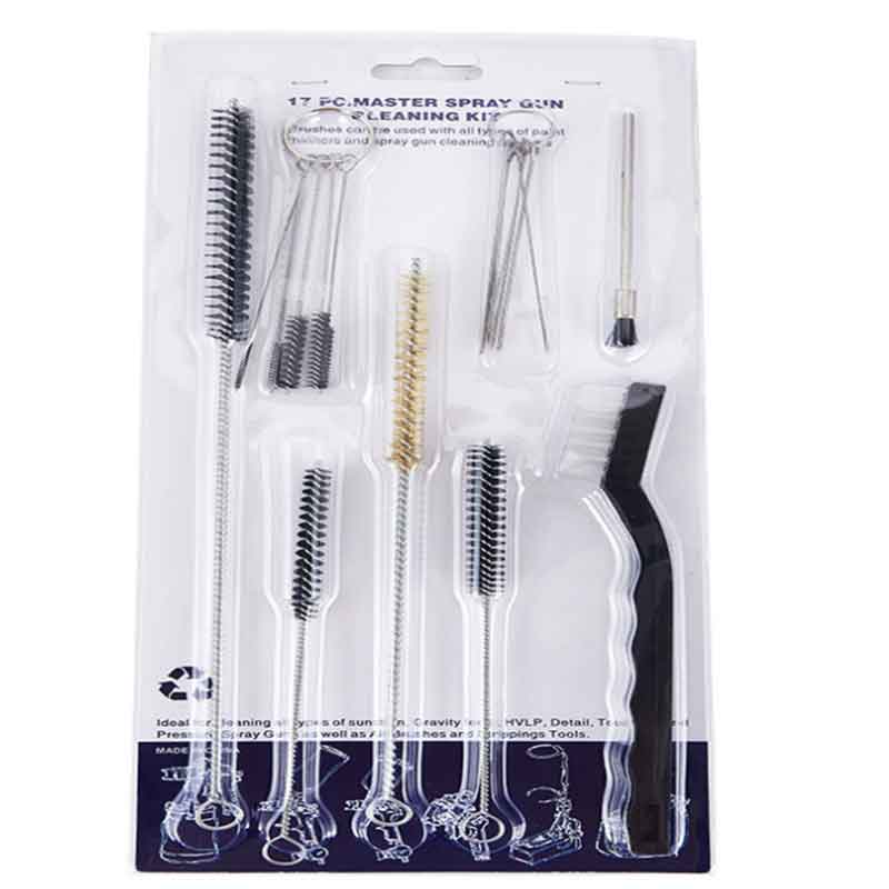 17Pieces Of Spray Gun Cleaning Kits Brushes Stainless Steel Needles Air