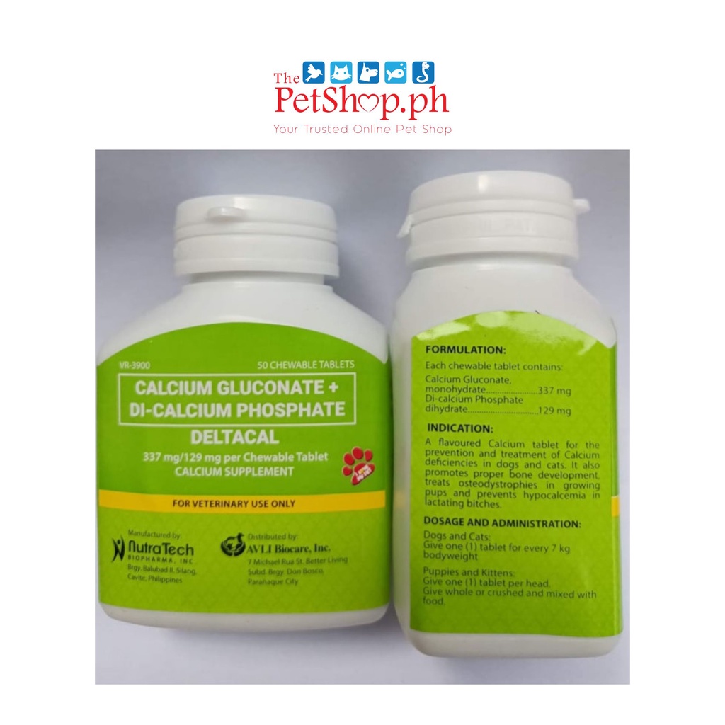 Deltacal Chewable 50's Tablet Supplement for Dogs and Cats | Shopee ...