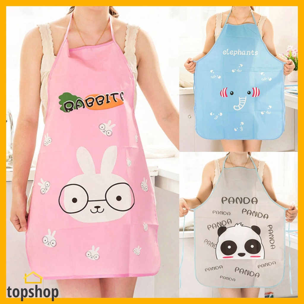 Topshop Cooking Apron Cartoon Animal Pvc Waterproof Aprons Home Kitchen 