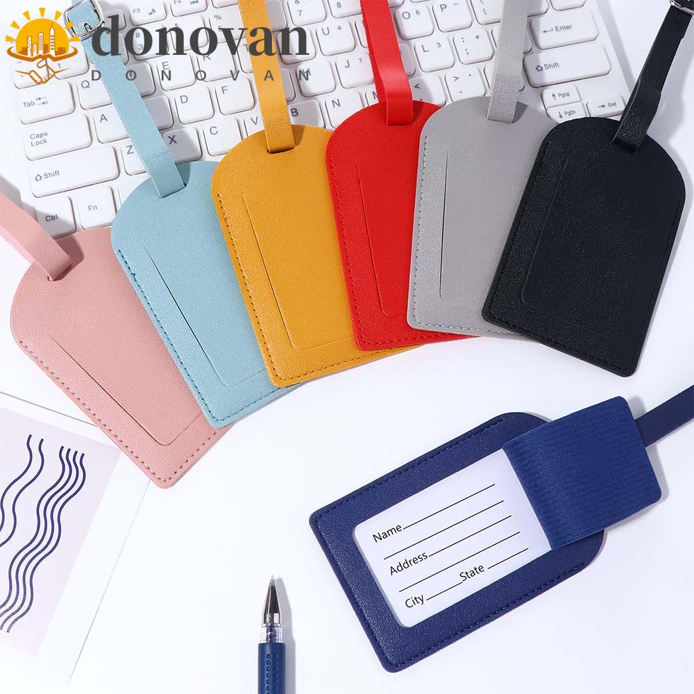 DONOVAN Luggage Tag Portable Handbag Label Airplane Check-in PU Leather ...