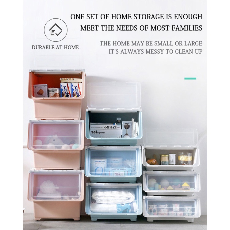 ⚡️COD Multipurpose Stackable Storage Box Movable Container Storage ...