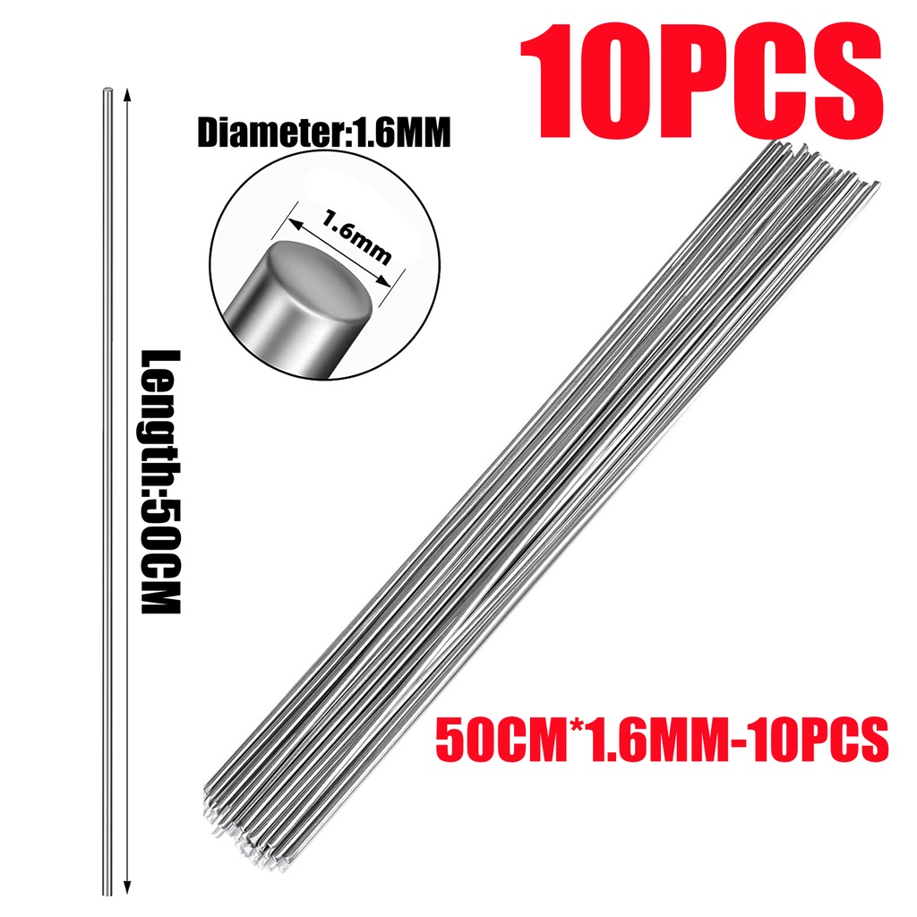 (No Cored)20/10PCS 1.6MM/2.0MM Aluminum Welding Rods Wire Universal Low