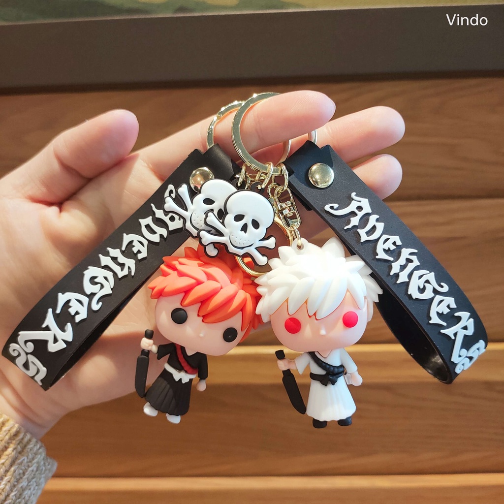 Anime Bleach doll keychain Kurosaki Ichigo doll peripheral backpack