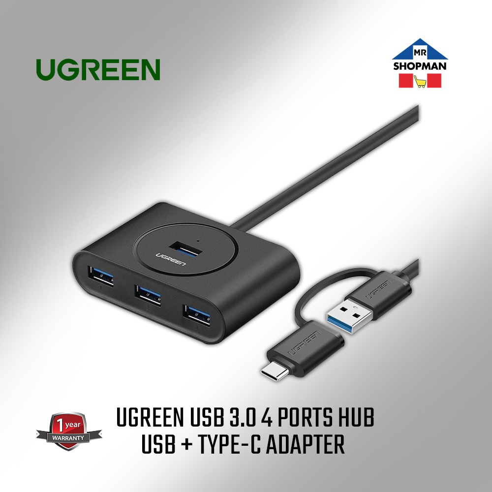 UGREEN USB 3.0 HUB with USB A Plus Type C CR113 / 40850 | Shopee ...