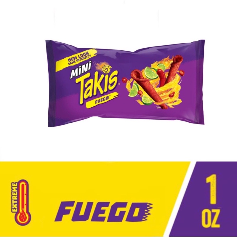 Takis Fuego®  These rolled tortilla chips are the taste of fire. A bite of  lava. Like fire-walking with your tongue.
