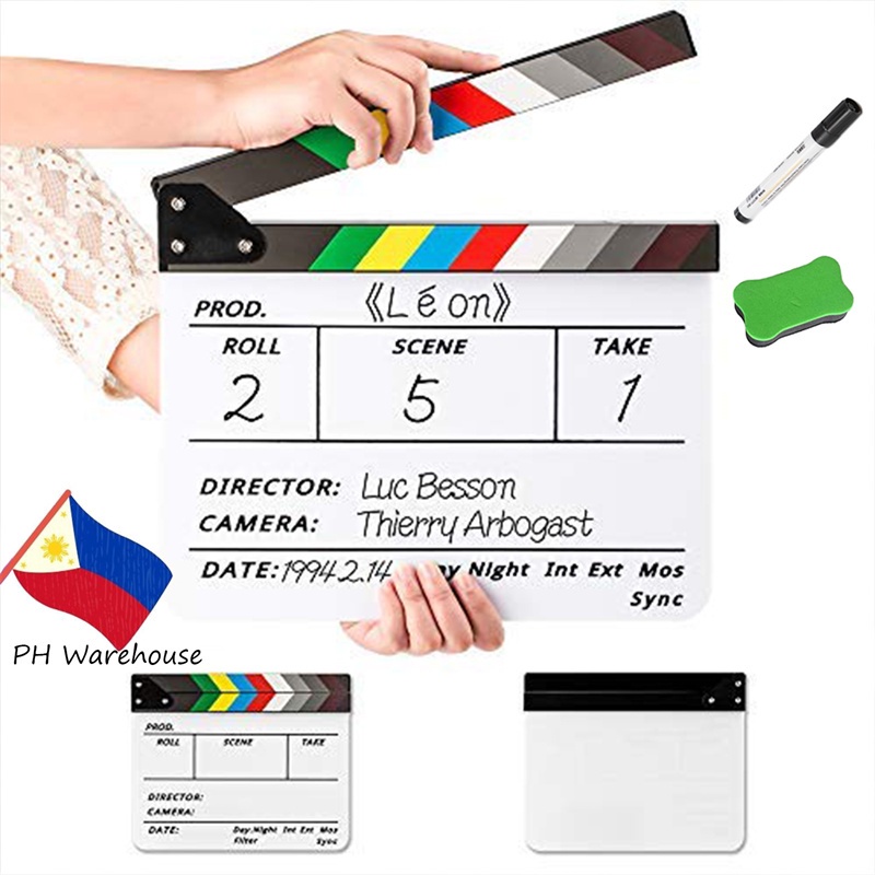 Clapper Board Film Clapper Acrylic Clapperboard Plastic Movie Clapper