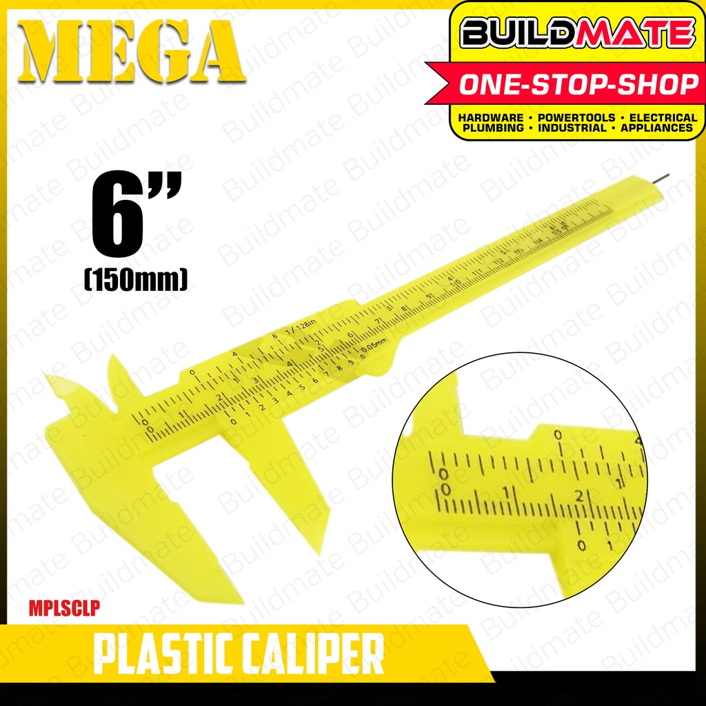 MEGA Plastic Caliper 6" Inch Micrometer Vernier Caliper Sliding Gauge