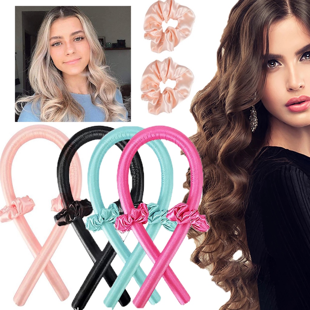 Slik Satin Heatless Curling Rod Headband No Heat Hair Curlers Ribbon Hair Rollers Sleeping Soft