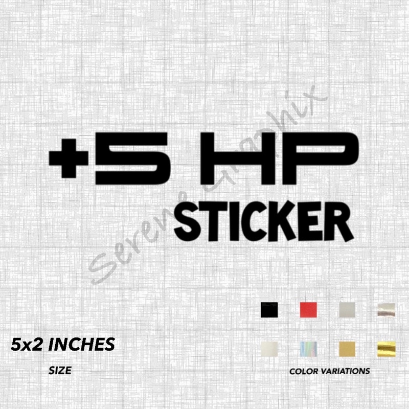 +5 HP, Plus 5 Horsepower Sticker - Waterproof Cut Out Sticker | Shopee ...