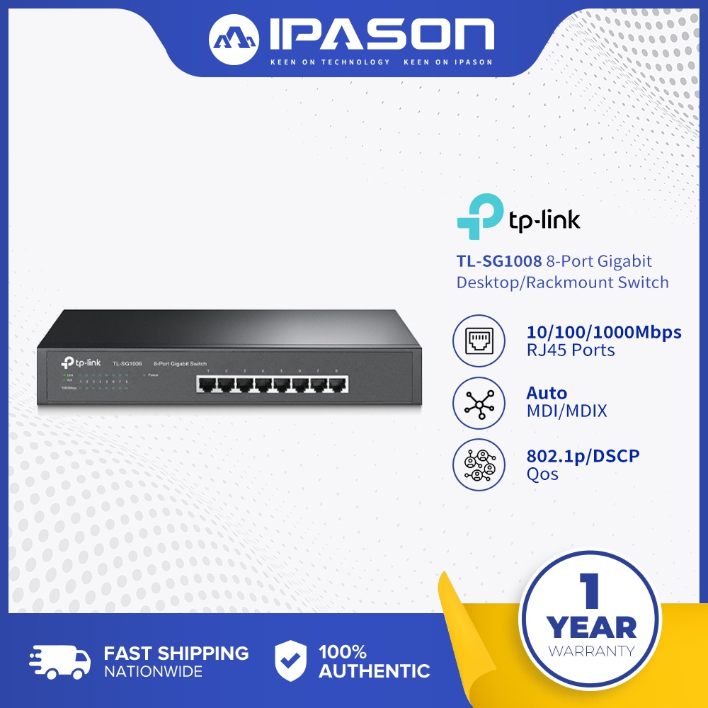 TL-SG1008 8-Port Gigabit Desktop/Rackmount Switch | Shopee Philippines