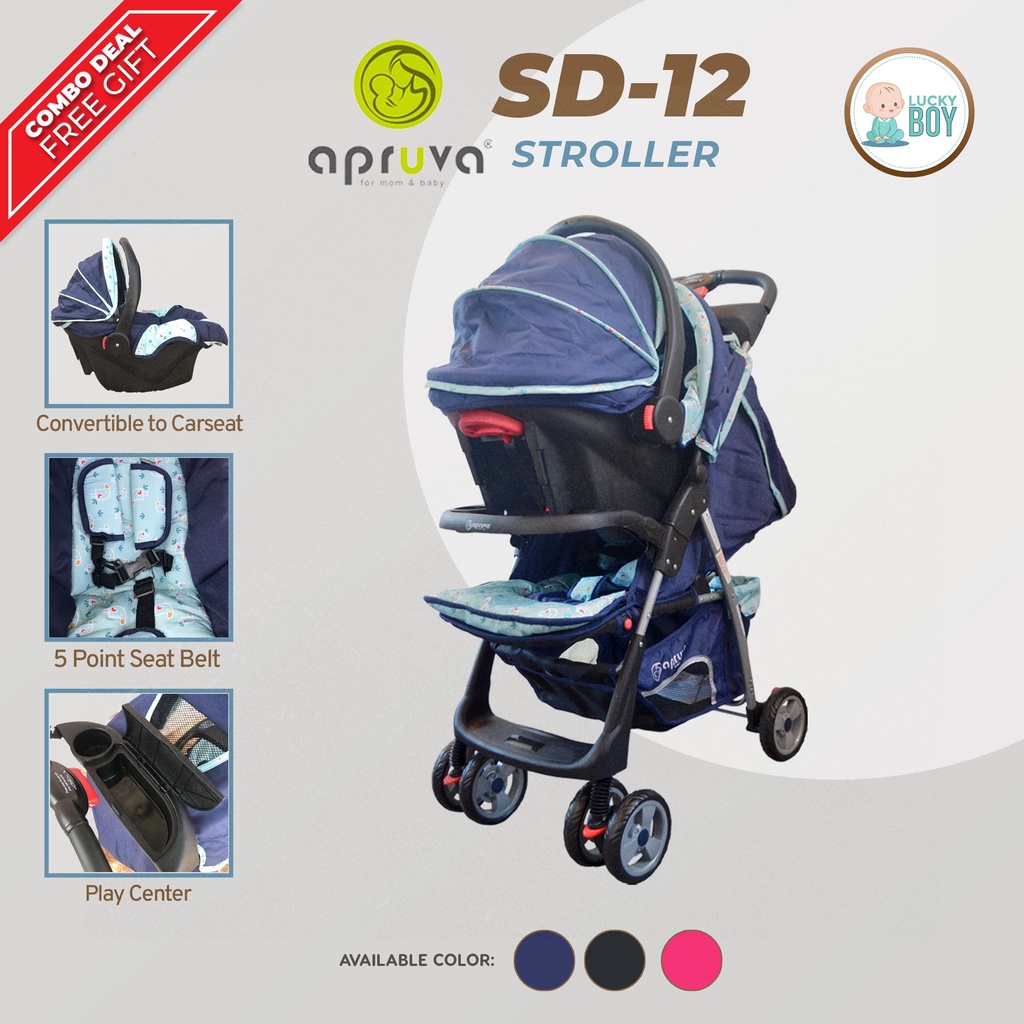 Apruva SD 12 Blue Stroller with Car Seat for Baby Shopee Philippines