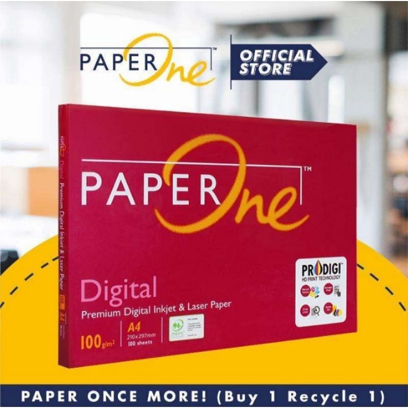 Paperone A4 paper 100gr digital retail pack (100 sheets) HVS A4 paper ...