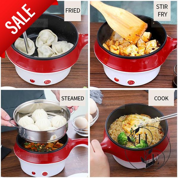 HE Multifunctional Mini Cooking Pot Non-stick Electric Steamer Rice ...