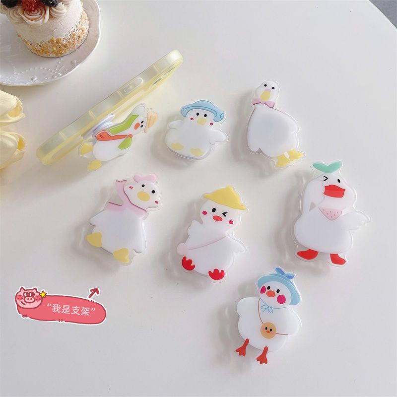 Mobile Phone Folding Bracket Cartoon Cute Duck Retractable Lazy Live ...