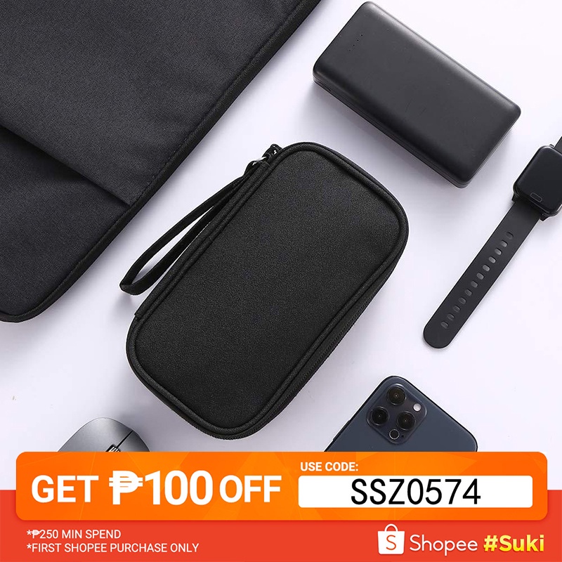 Portable Digital Charger Storage Bag Earphone Wire Power Bank Travel Kit Usb Data Cable 5610