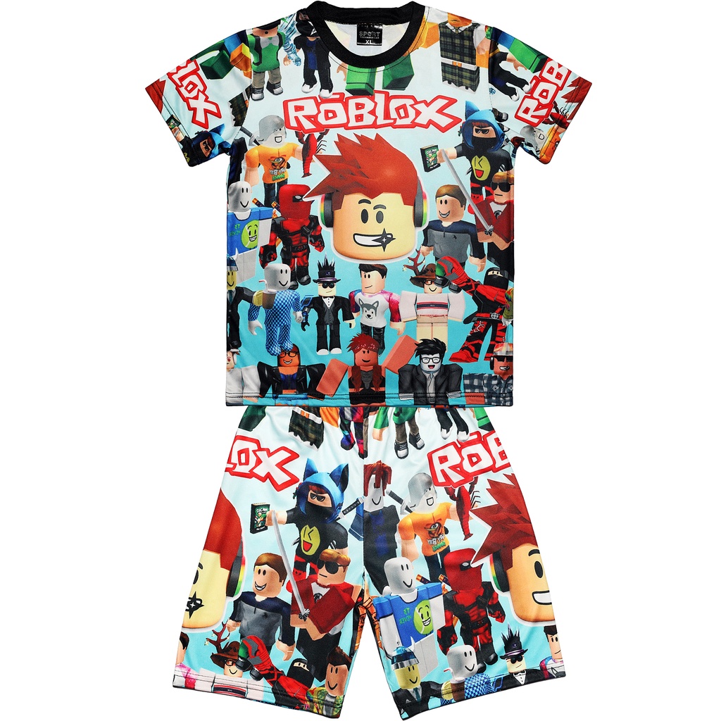 Kids Jersey Terno Roblox T-shirt Shorts for Kid Boy Printed Party Game ...