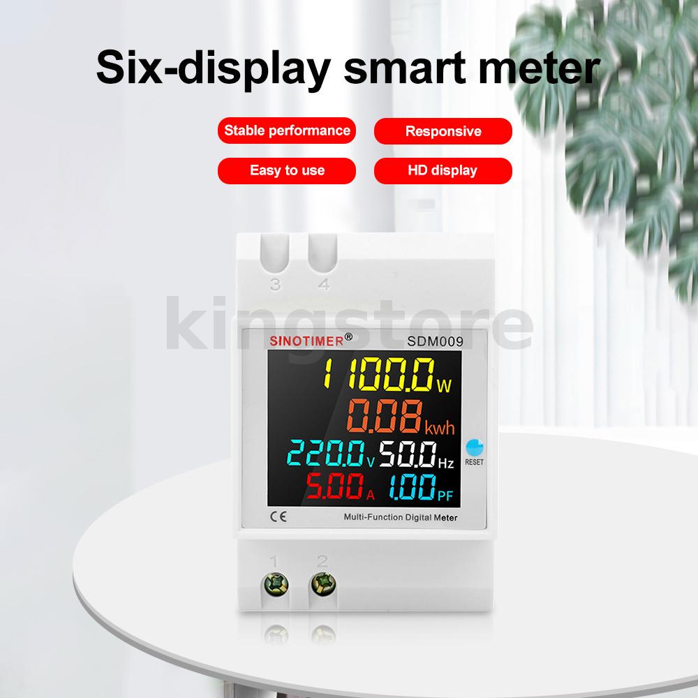 SINOTIMER SDM009 AC40-300V Rail Single-phase Digital Voltage Current ...