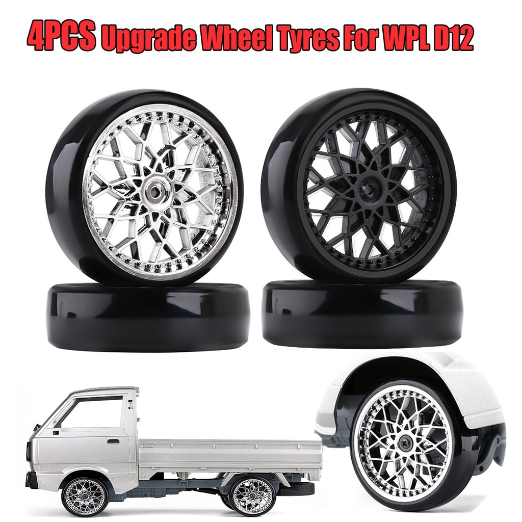 (24h delivery) Rc Tires on Road Rc Car 1:10 WPL D12 Truck Tires 4pcs ...