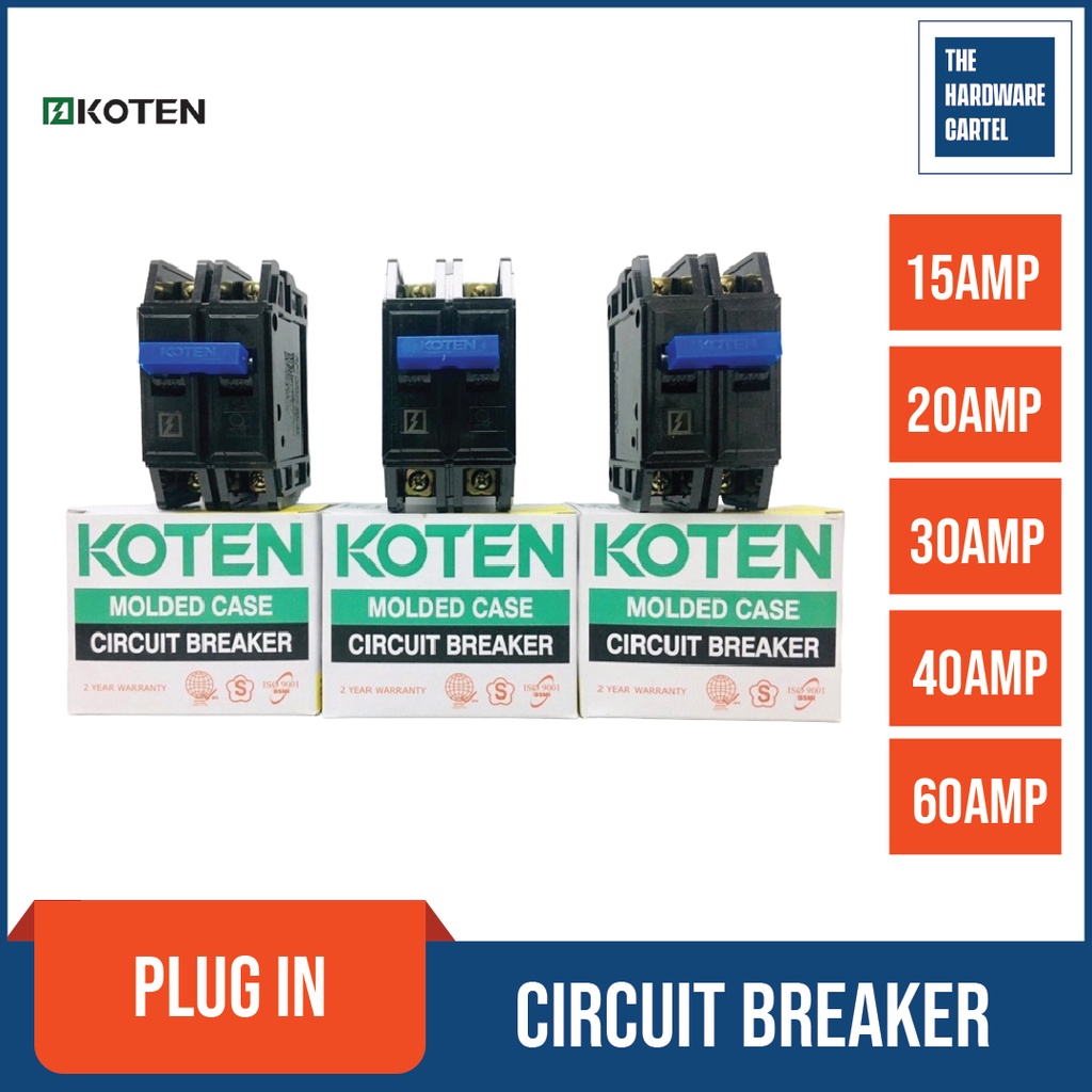ORIGINAL Koten Plug In Circuit breaker 15amp 20amp 30amp 40amp 60amp ...