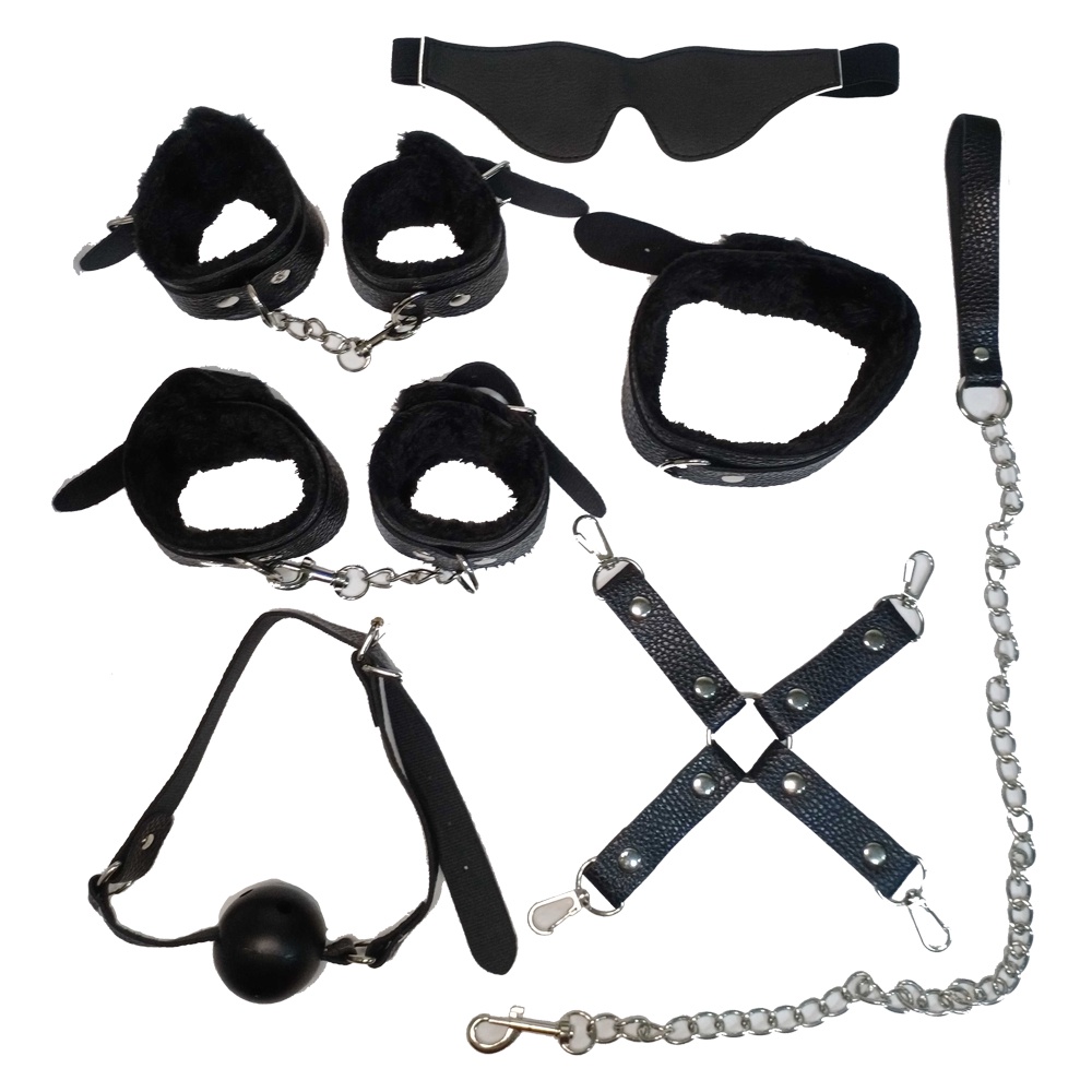 Monstermarketing Bedroom Play Handcuff Blindfold Whip Bondage Set Adult