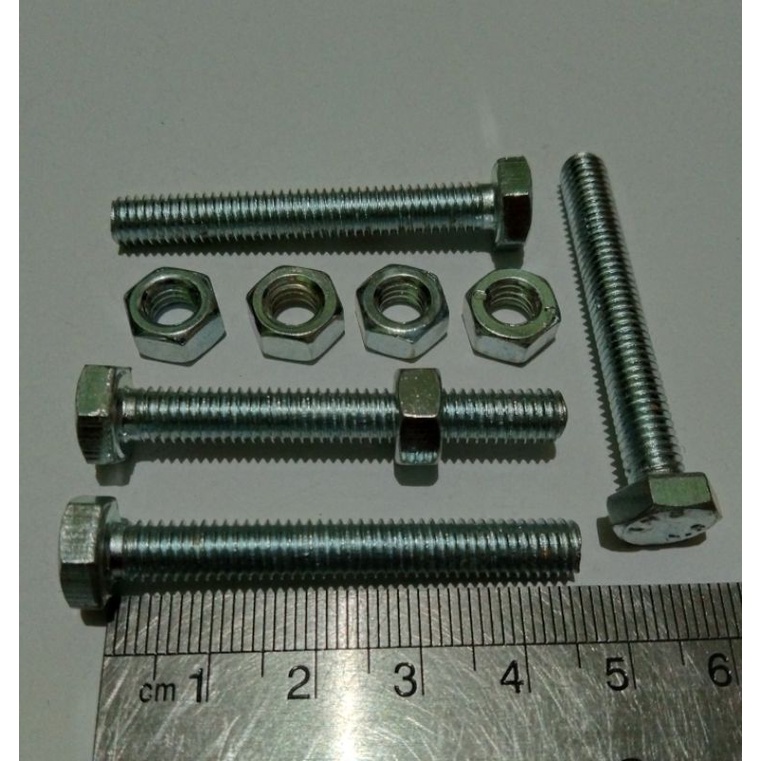 PUTIH Galvanized BMP M6X45MM WHITE NUT BOLT (10 KEYS) | Shopee Philippines