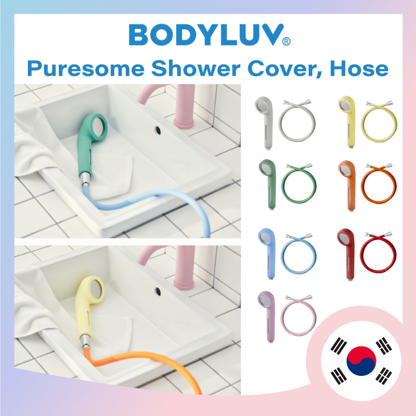 [ BODYLUV ] Puresome color shower head & cover & Hose Tube 10Color ...