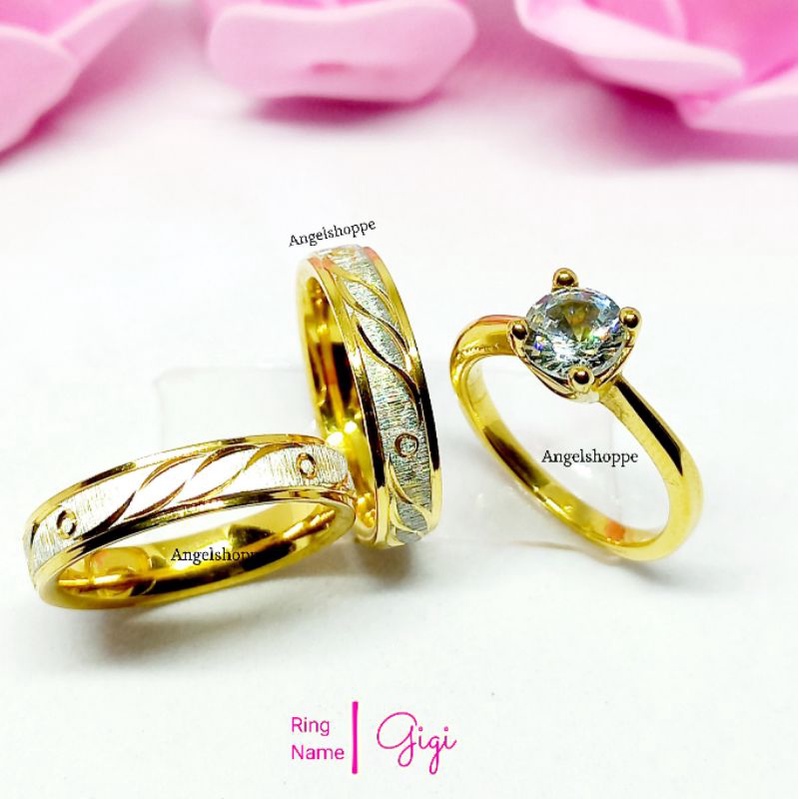 3in1 Set [Wedding ring and Engagement Ring] | Shopee Philippines