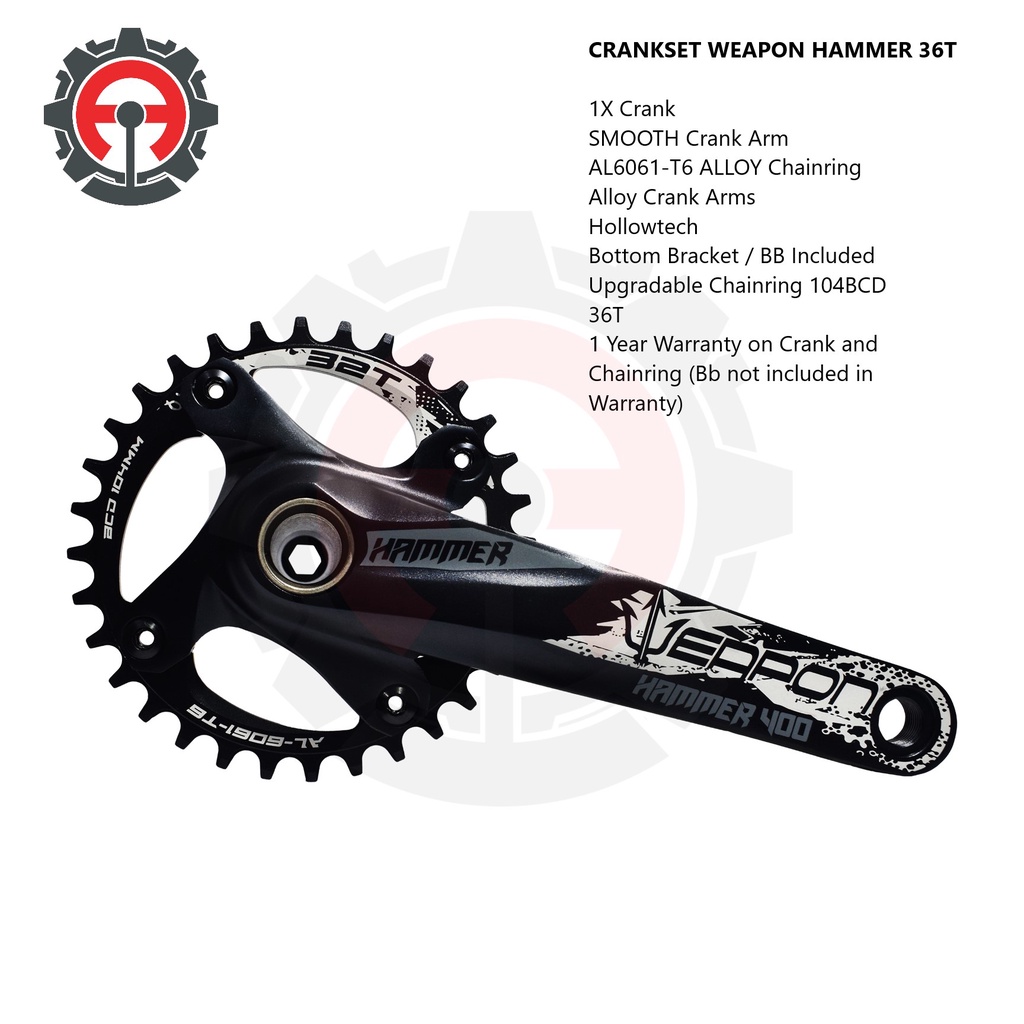 Crankset Weapon Hollowtech Fever Killer Storm Hammer Beast Shopee