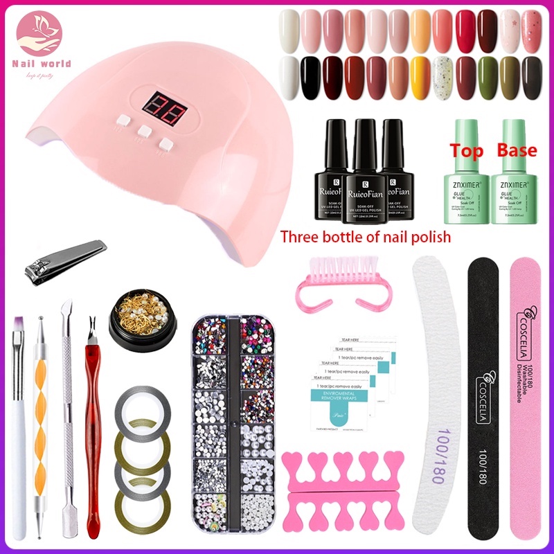 Nail.World Gel Nail Polish Set 54W UV Nail Lamp Color Gel Nail Art Kit