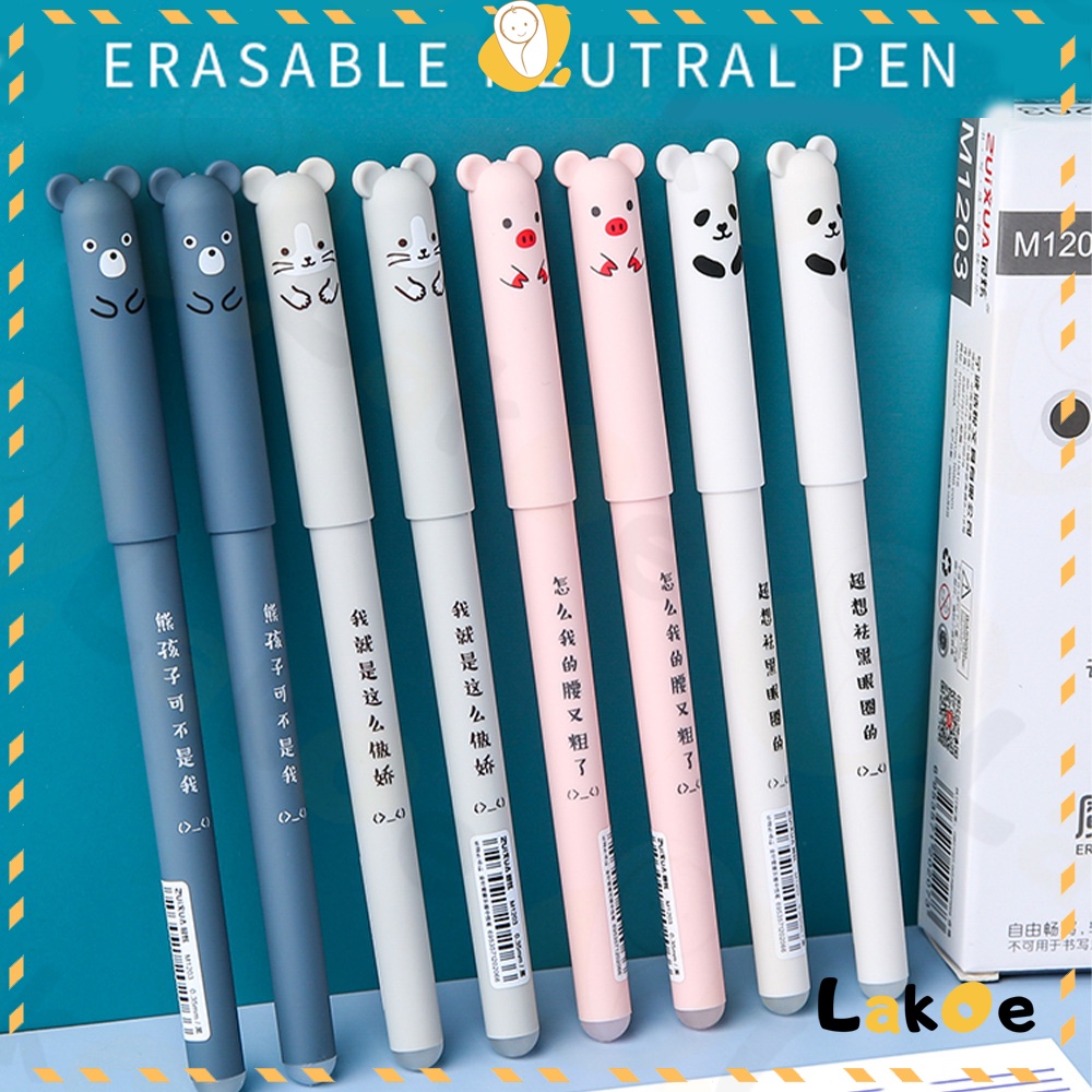 【COD】Lakoe Ballpen with eraser write smoothly gel pen classic black and