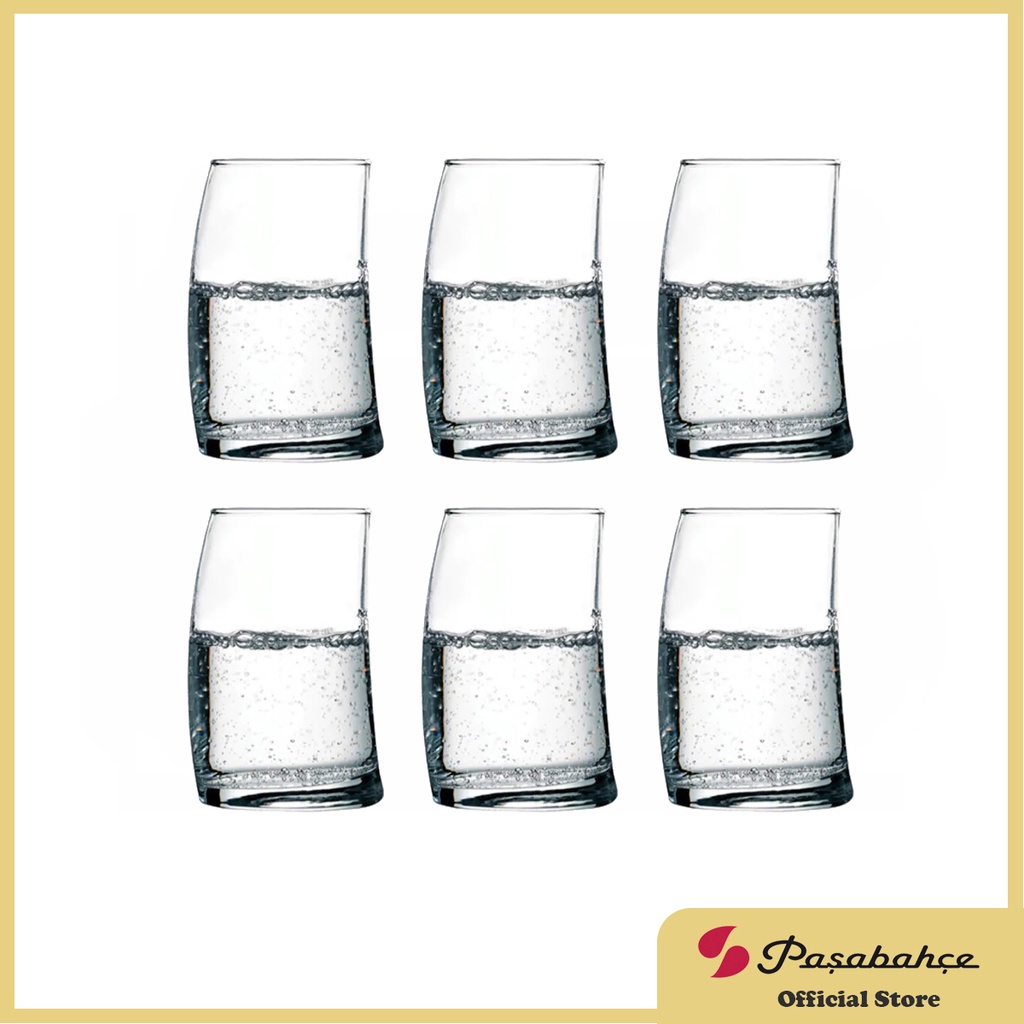 Lot De 6 Verres Long Drink Pasabahce Penguen - 275 Ml, Design Incurvé Moderne - Pour Cocktails, Jus, Eau - Idéal Bar, Maison, Restaurant