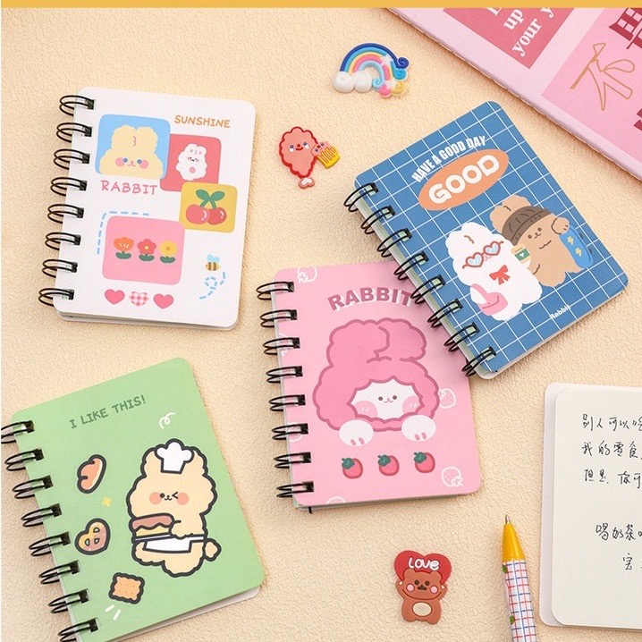 1 Pcs 80 Sheets Cartoon Magic Note Book Rollover Coil Student Mini ...