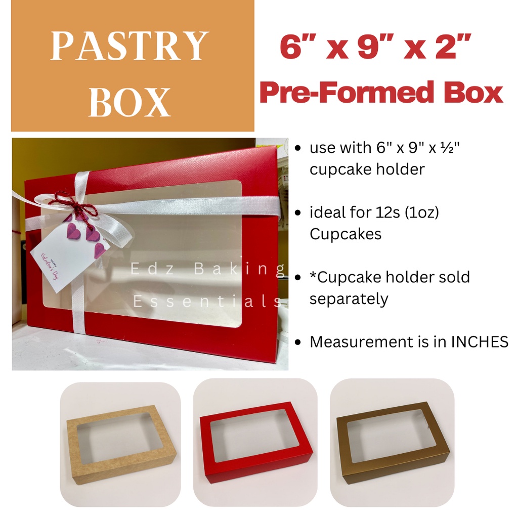 20pcs Pastry Boxes 6″x 9″ x 2″ | High Quality Boxes (RM Boxes) | Shopee ...