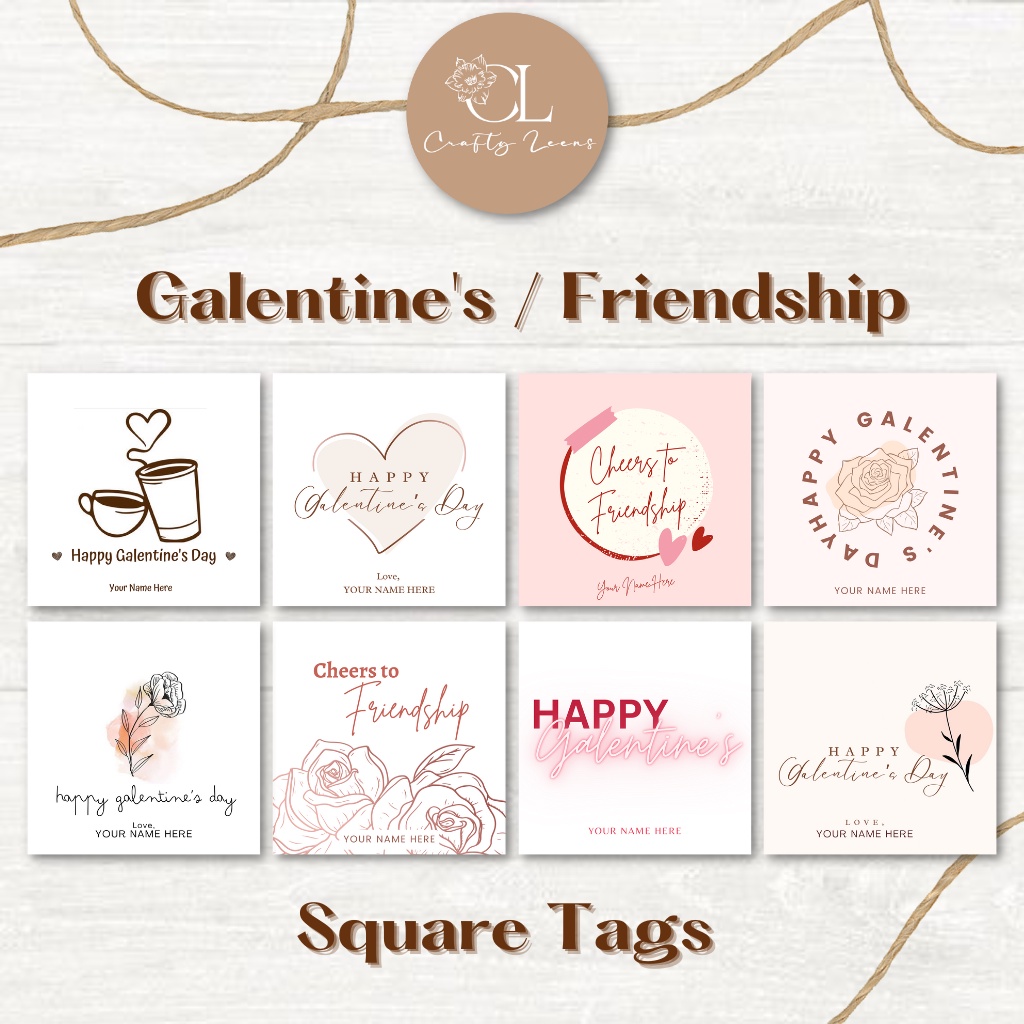 Personalized Galentine's / Friendship Gift Card/Label | Square Card ...