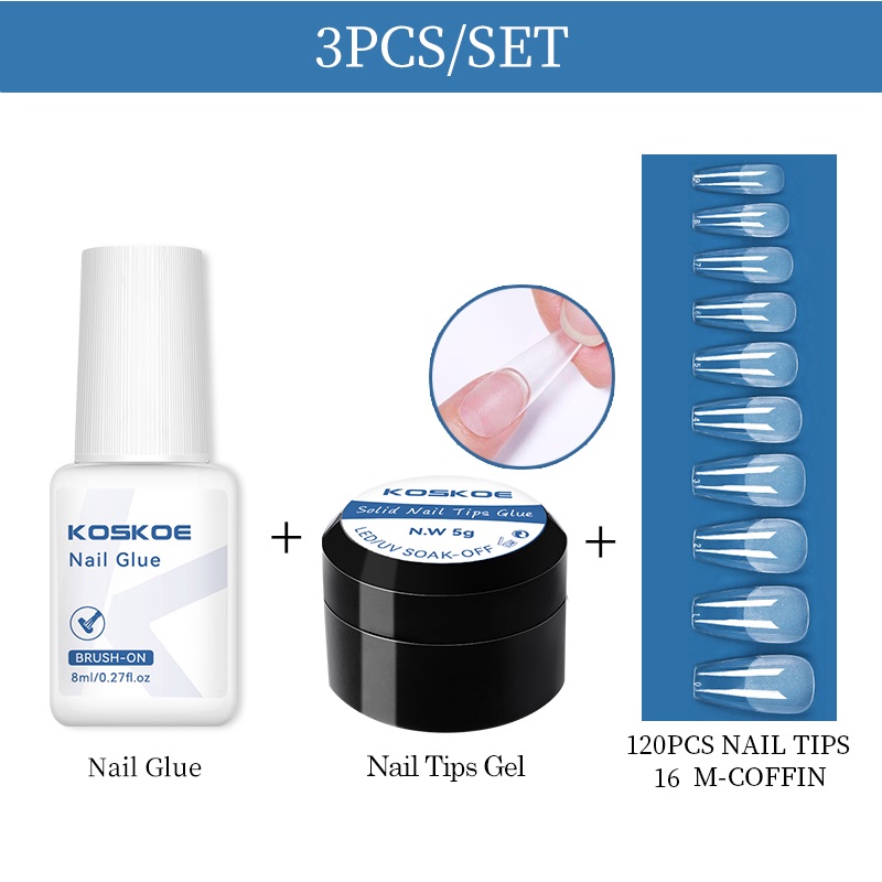 2/3pcs Nail Glue Set Fake Nails Gel Extension Adhensive Nail Tool Kit