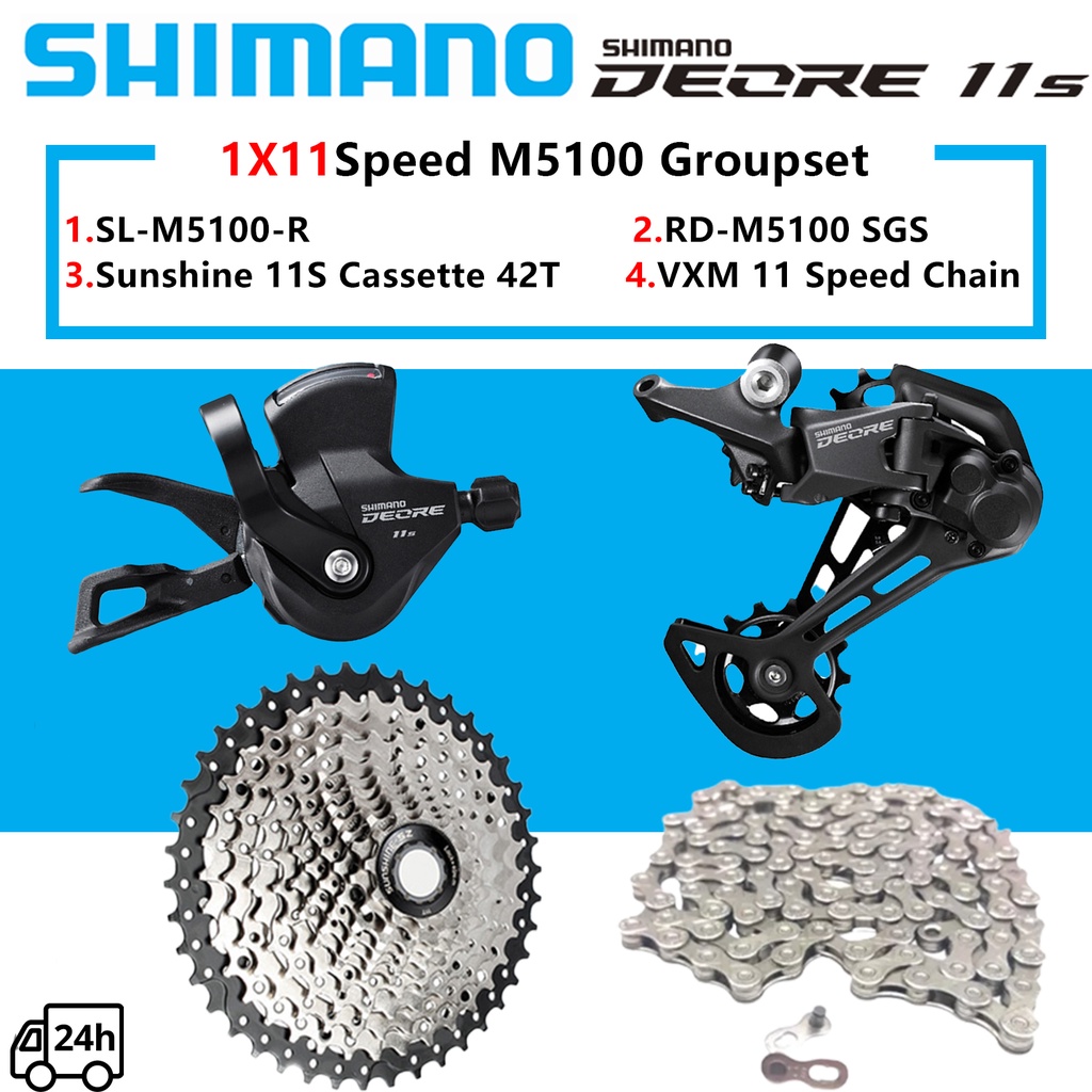 SHIMANO DEORE M5100 11Speed Groupset Shifter Rear Derailleur Cassette ...