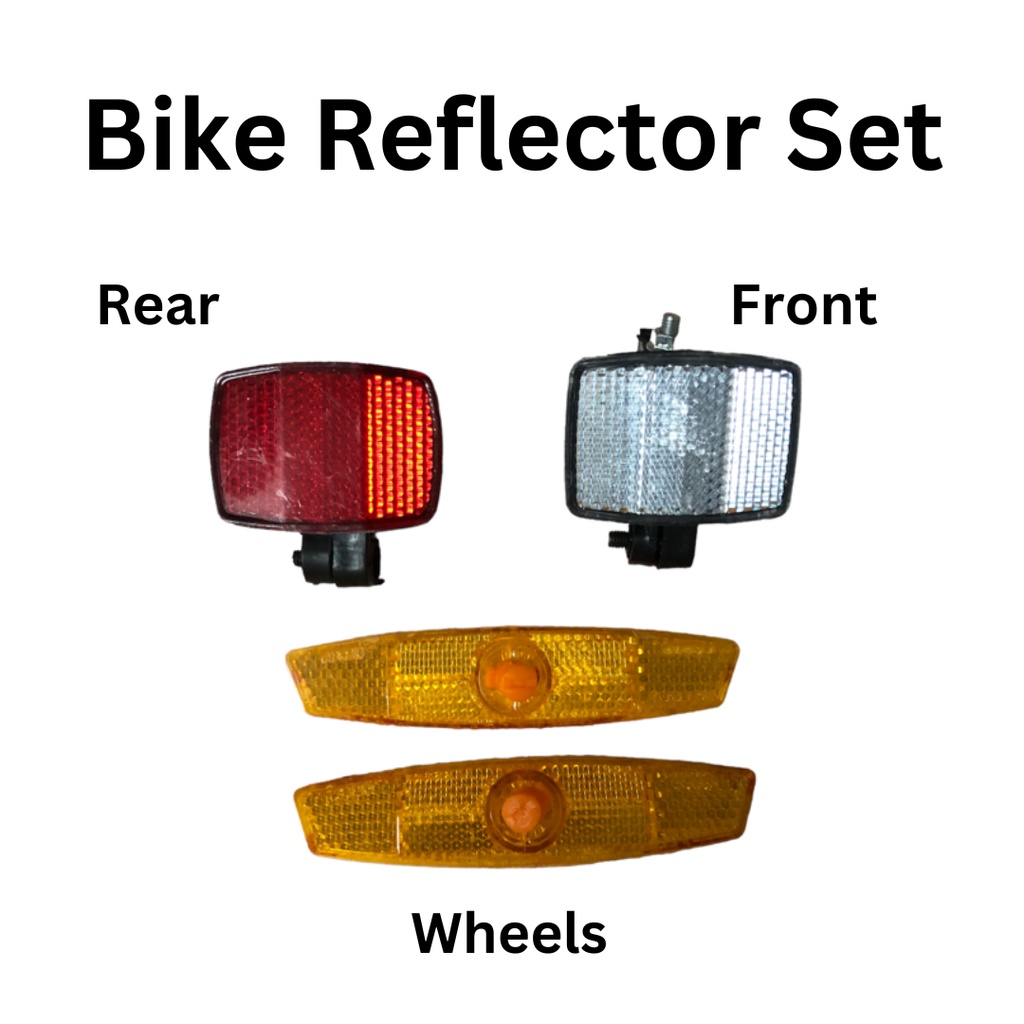 4 Piece Bike Reflector Front Rear Wheel Spokes Reflector Set Red White Reflector Orange