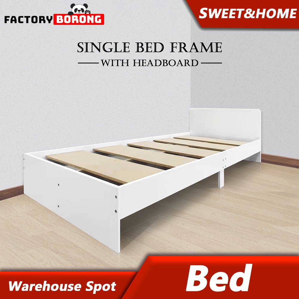 *READY STOCK* Wooden Single Bed Frame White Shopee Philippines