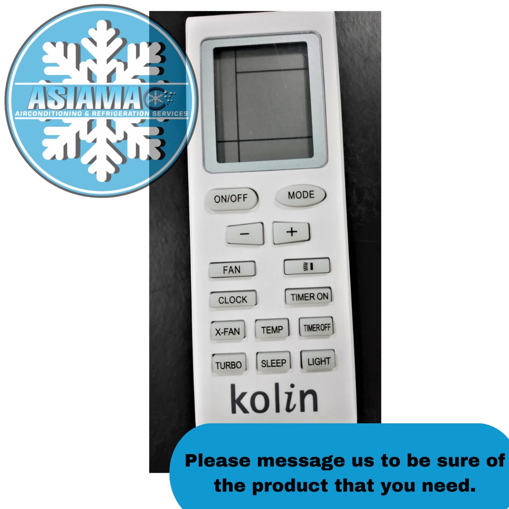 Original Remote Control for Aircon Kolin Model No. YB1FAF Shopee