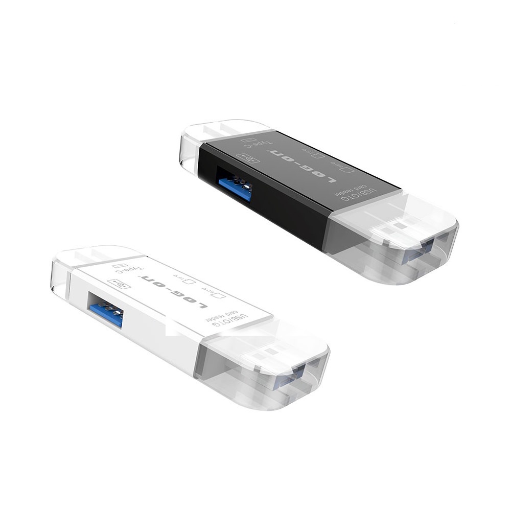Log ON CARD READER LO-CR07 3IN1 USB ADAPTER TYPE C/MICRO-USB/USB 2.0,SD ...