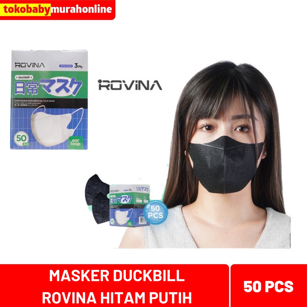 Rovina Duckbill Earloop Mask 3ply Contents 50 | Shopee Philippines