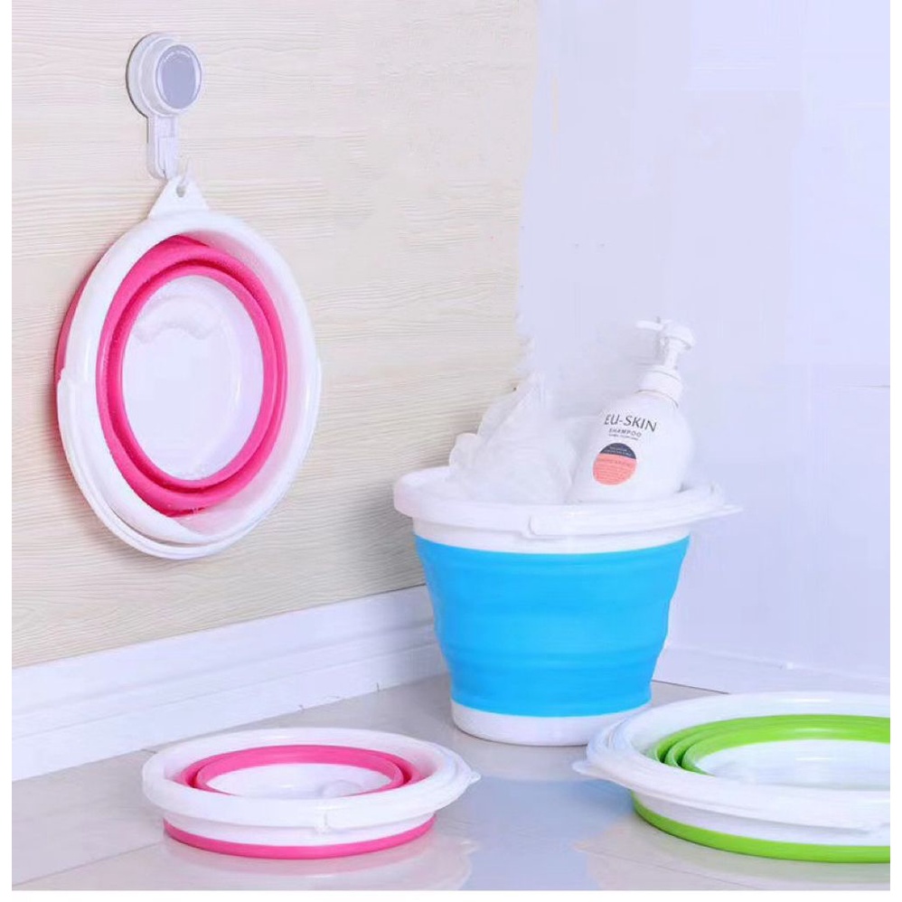 Foldable Bucket /baldi lipat / Portable Collapsible Folding Pail Car ...