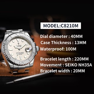 Cadisen Original Top Brand Men Mechanical Watches Sapphire Luxury Nh