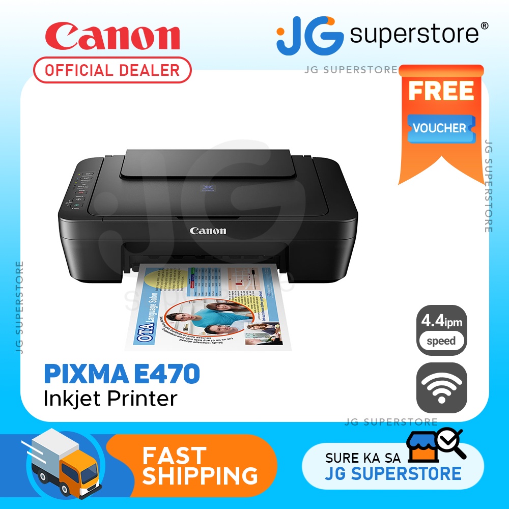 Canon Pixma E470 Compact Wireless All In One Inkjet Printer With 1200dpi 60 Max Sheets Shopee 0896